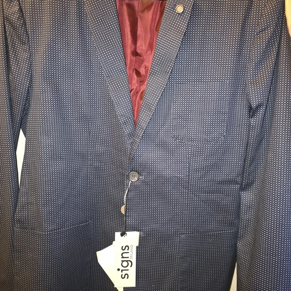 Italian Navy Patterned Men's Blazer